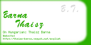 barna thaisz business card